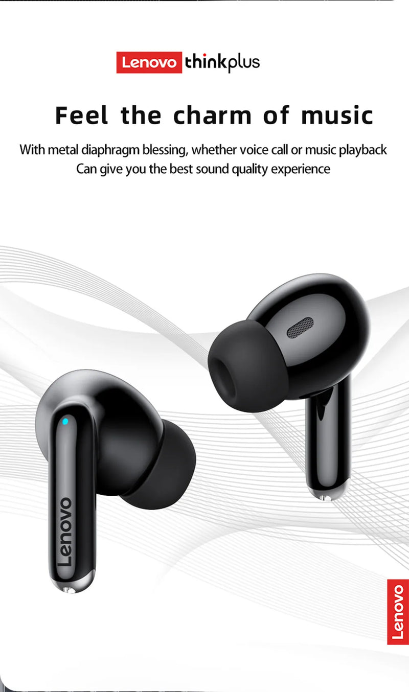 Original Lenovo Fone de Ouvidos Bluetooth 5.3