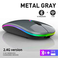 Wireless Mouse RGB Recarregável Bluetooth Wireless Mouse LED Backlit Ergonomic Gaming