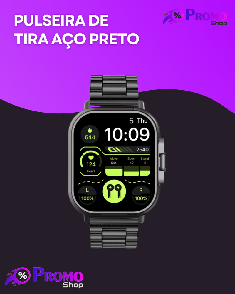 Relógio inteligente 2 em 1 com fone de ouvido smartwatch bluetooth