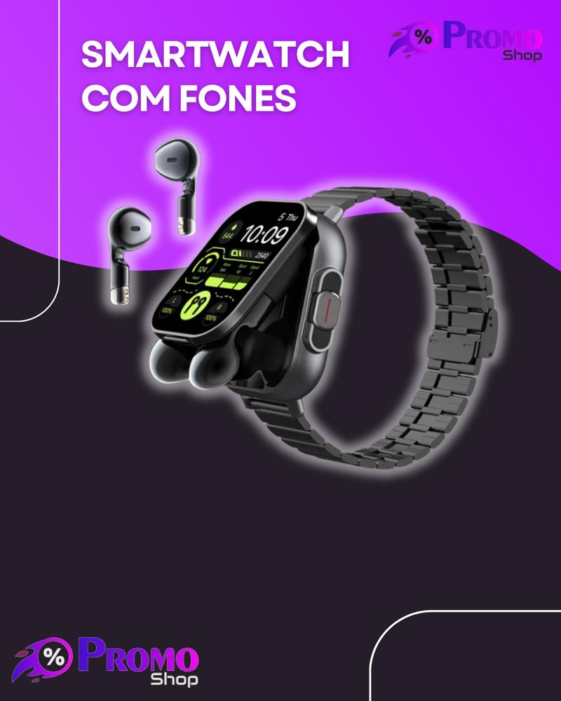 Relógio inteligente 2 em 1 com fone de ouvido smartwatch bluetooth
